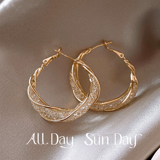 Golden Twist Hoops